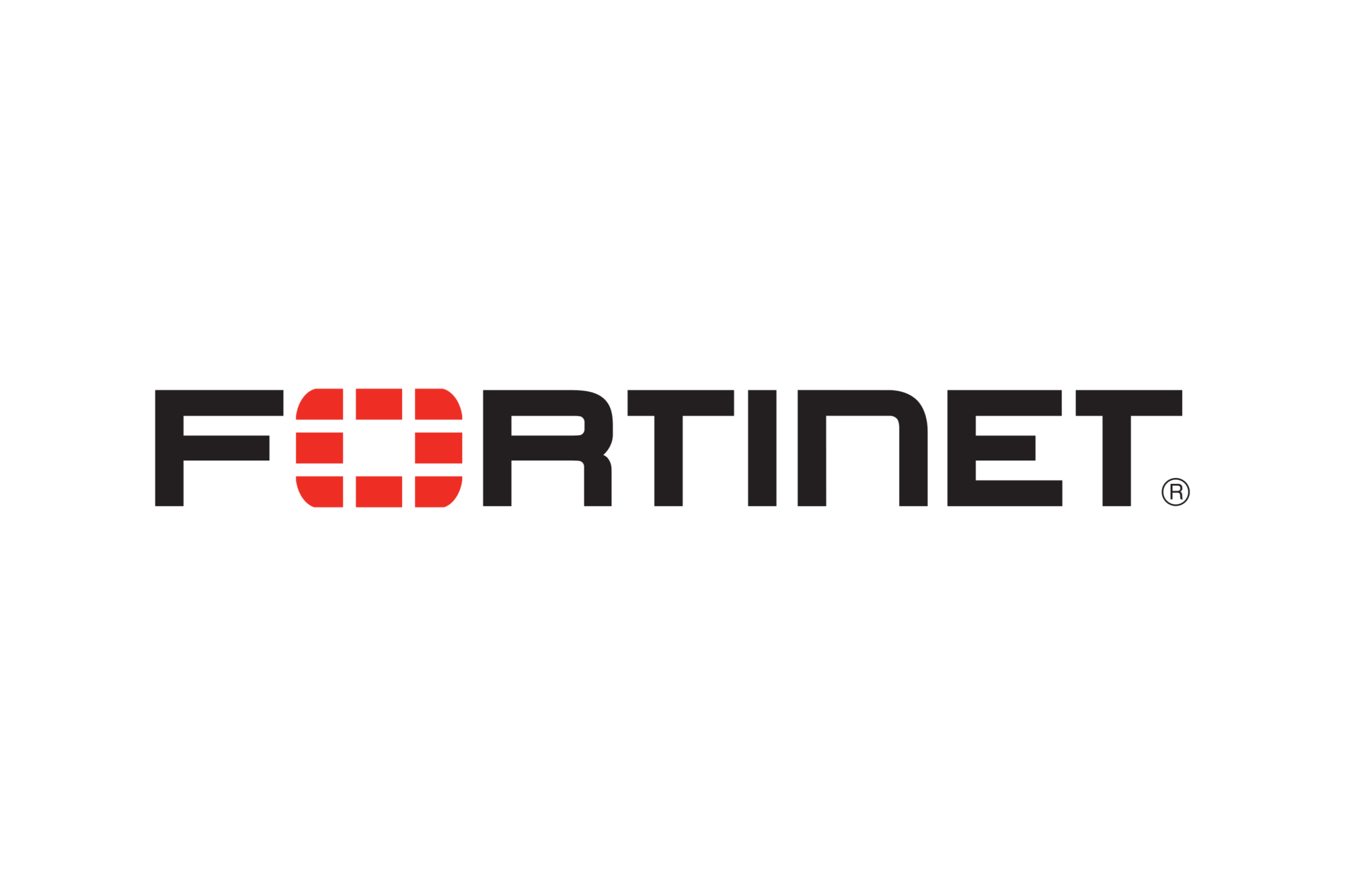 Fortinet logo featuring the company name in black capital letters, with a red segmented square forming the letter "O"—a trusted symbol for cybersecurity services in Boston.